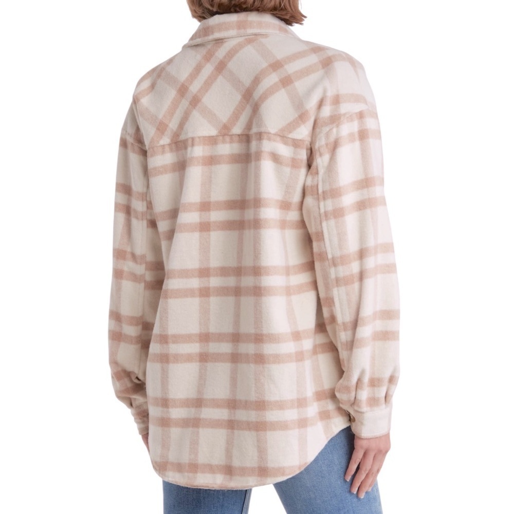 Thread & Supply Women's Plaid Button-Up Light Pink White Shirt Jacket Sz XS - Picture 11 of 14